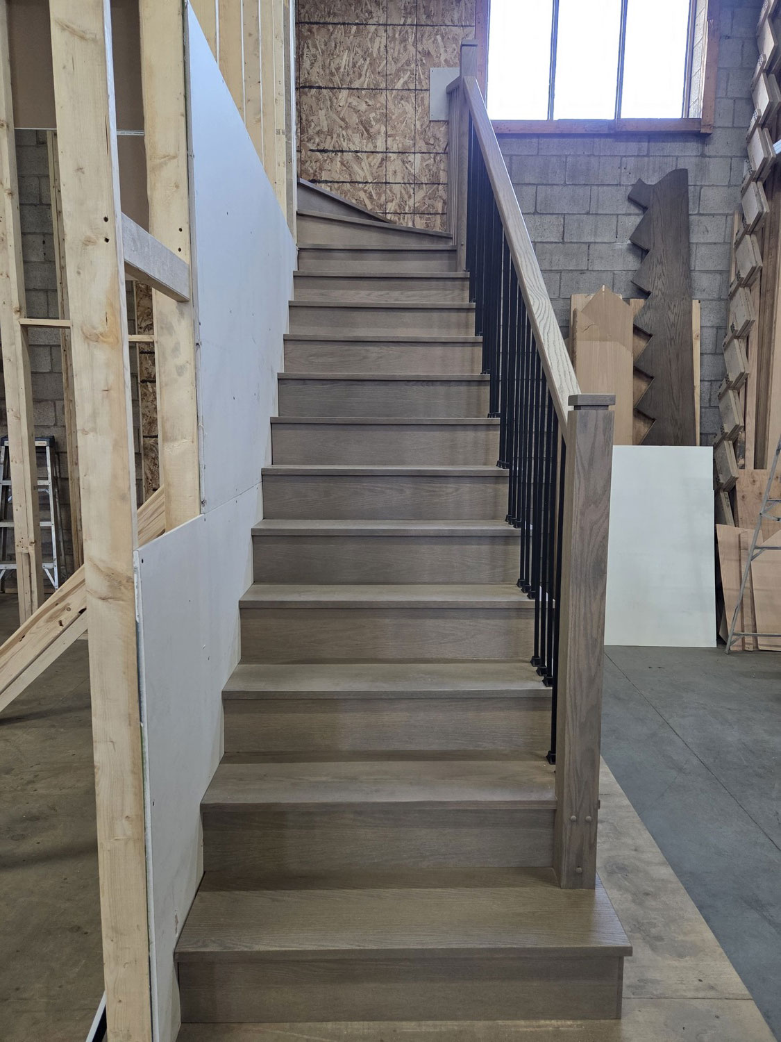 Residential staircase under construction
