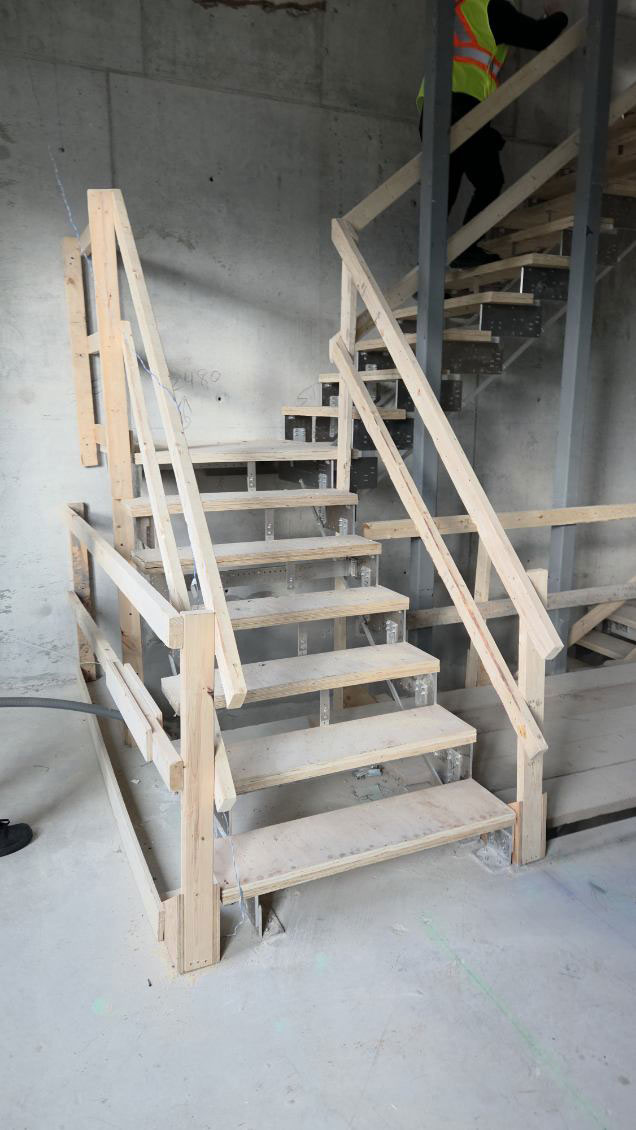 Modular staircase assembly at the Madison project