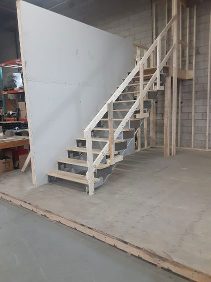 Temporary stair installation and site-safety configuration