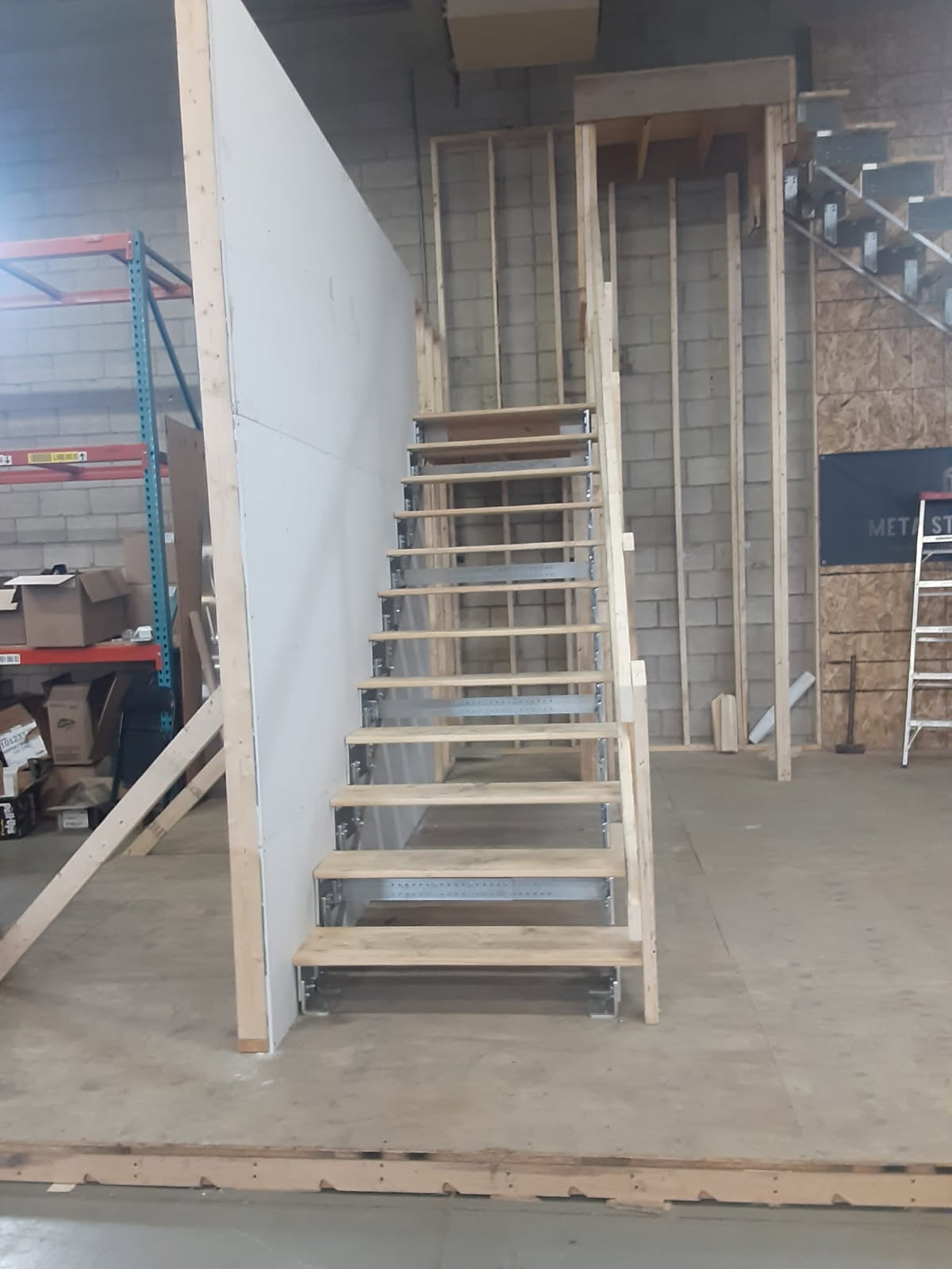 Temporary staircase access during residential construction